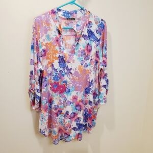 ASHKEY ROADS floral plus size blouse 3X NWT